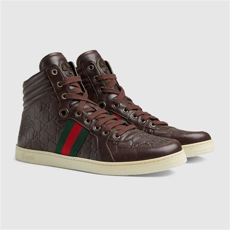 Gucci Trainers Sneaker Shoes High Top Ronnie Web Green Red 